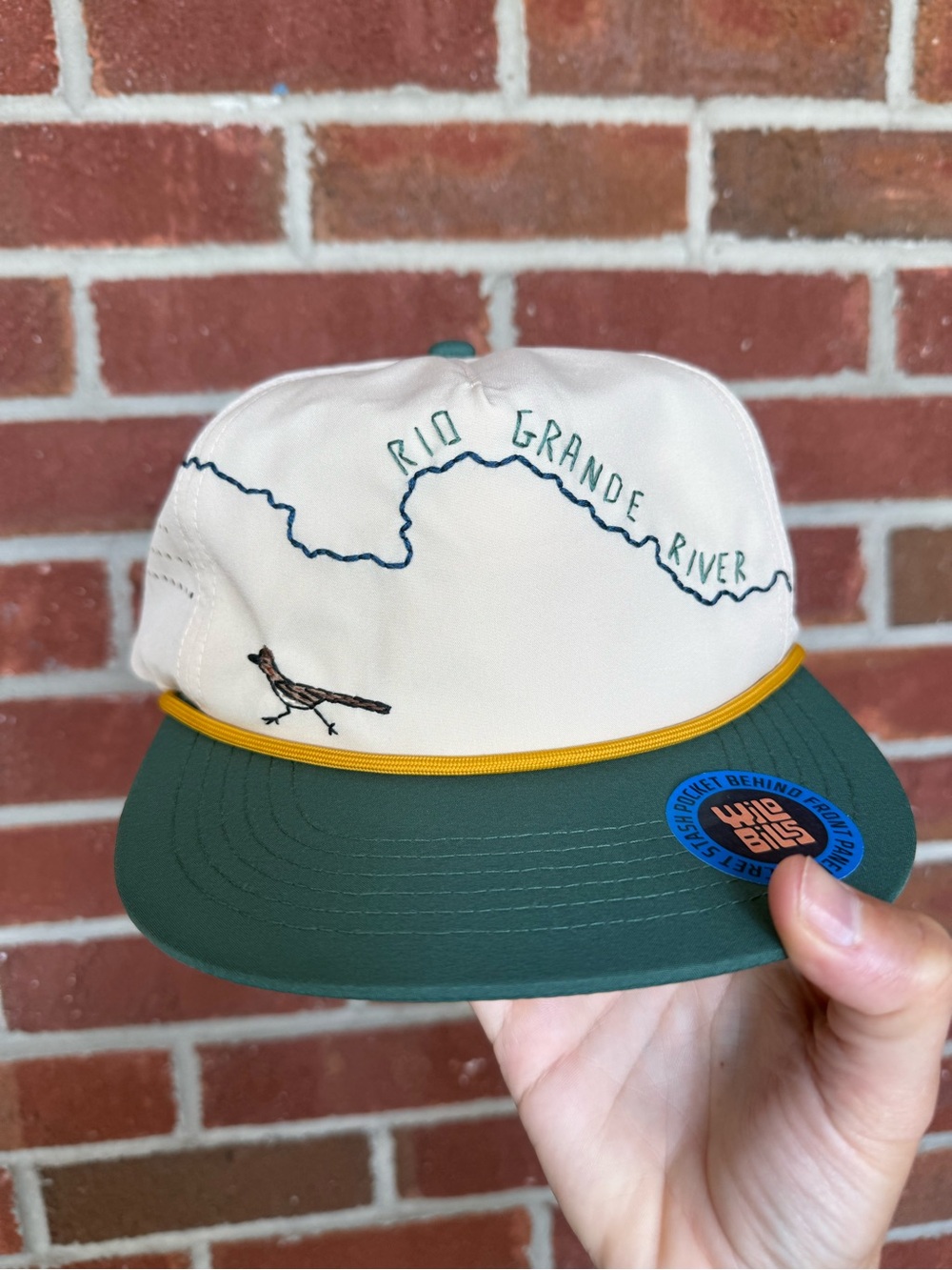 Rio Grande River - Big Bend NP Two-Tone Snapback Hat - Cream & Green NEW!